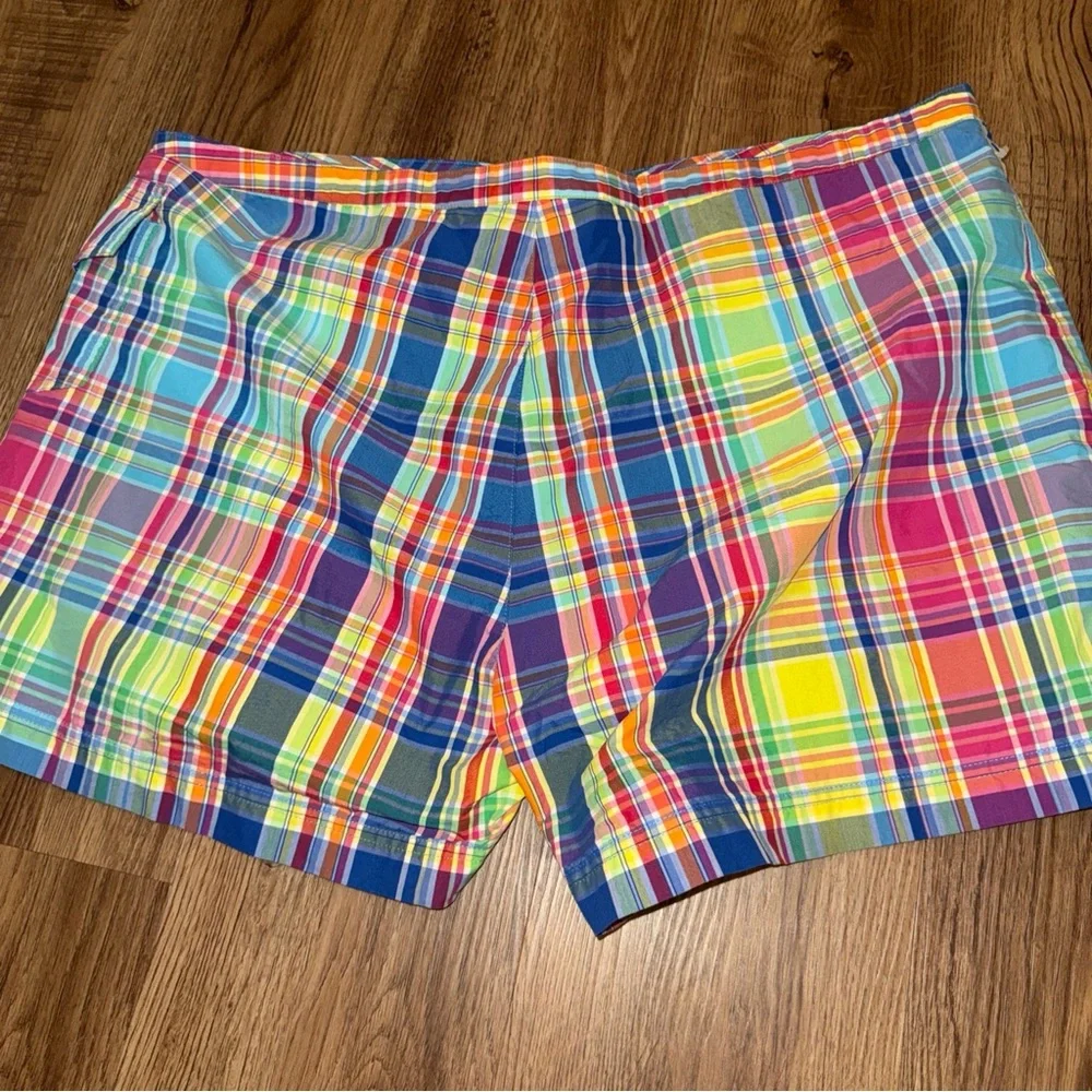 Polo Ralph Lauren VINTAGE Plaid Lined Swim Trunks Men's Size 40 Pocket